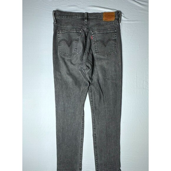 Vintage Levi's 501 S Jeans 27x28 Dark Wash Skinny Black Womens Button Fly - Picture 8 of 16